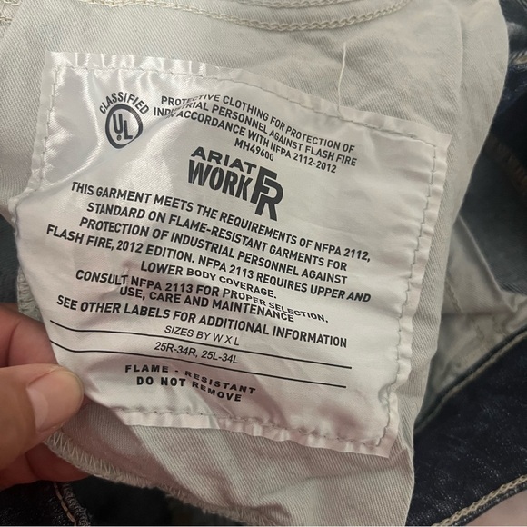 Ariat Work FR (Fire Resistant)Mid Rise Boot Jeans Mens 27L Dark Denim CAT2 2112 - Picture 12 of 14